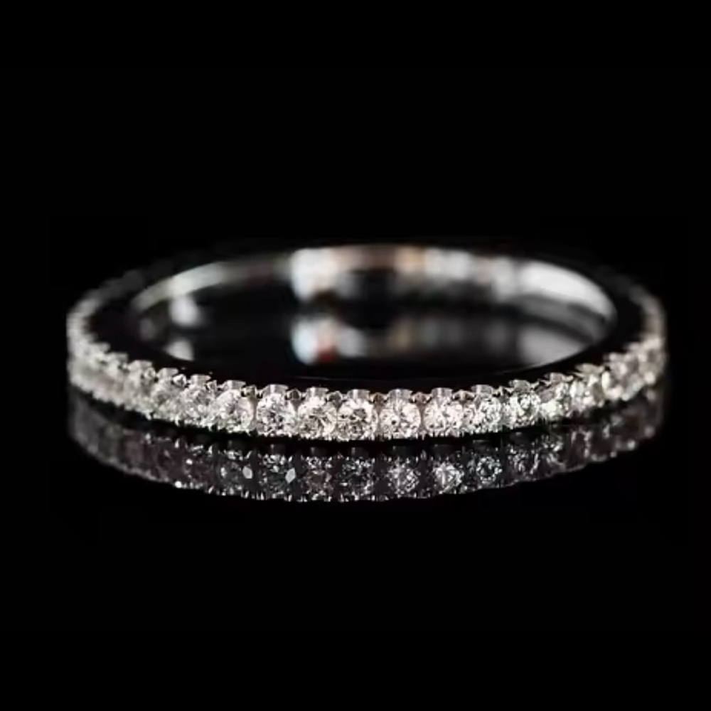 !SOLD! Platinum eternity band set with micro pave moissanite